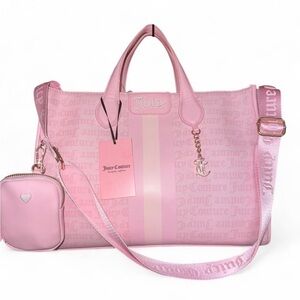 Large Pink Juicy Couture “State of My Heart” Tote, light pink